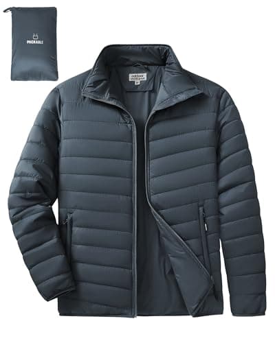 Outdoor Ventures Men's Puffer Jacket Packable Lightweight Quilted Jacket