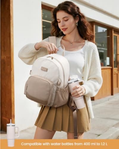 LOVEVOOK Backpack Womens Small Fashion Rucksack with Pouch Pocket for Large Capacity Cup, 11 Inch Waterproof Mini Casual Back Packs Bag for Work School Travel College Kids Girls Ladies — view 4