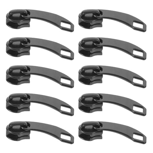 Black Zinc Alloy Zipper Slider Repair Kit 10pcs for Luggage and Tents