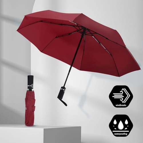 SY Compact Travel Umbrella Automatic Windproof Umbrellas Strong Compact Umbrella in Rain for Women Men — view 2