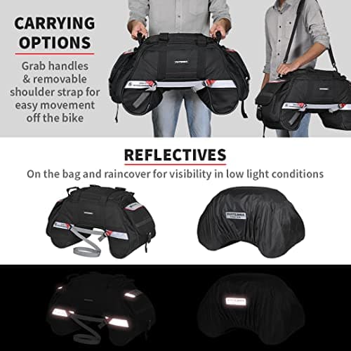 ViaTerra Claw Mini 48L Waterproof Motorcycle Tail Bag with 4-Point Mounting — view 6