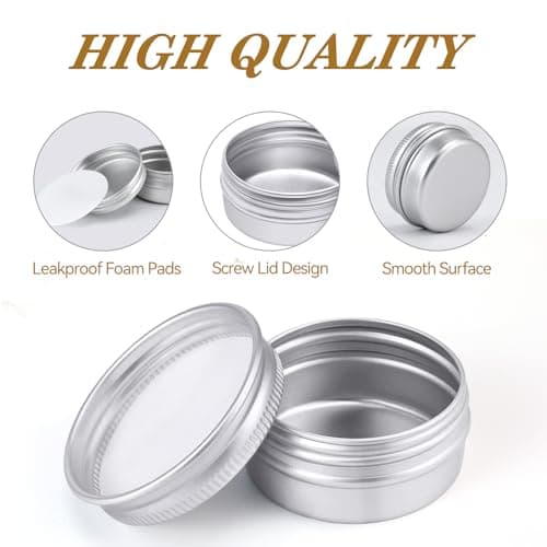 12Pcs Aluminum Tin Jars 10ml, GAUATO Travel Pots for Toiletries Sample Pots Empty Small Pot with Lids, Lip Balm Containers Round Mini Makeup Containers Travel Tubs for Lotion, Cream, Mini Candles — view 2