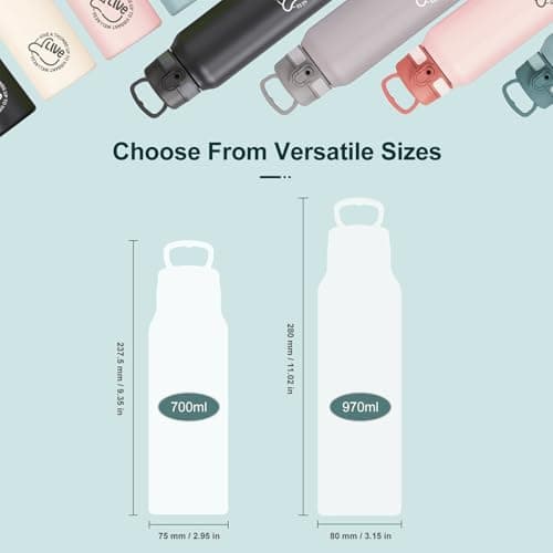 UZSPACE Metal Water Bottle, 316 Stainless Steel Drinks Bottle, 700ml — view 2