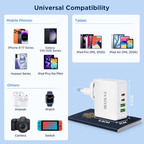 Travel Adapter 4 USB Universal Charger Plug Adaptor 22W 4.4A Multi Plug — view 4
