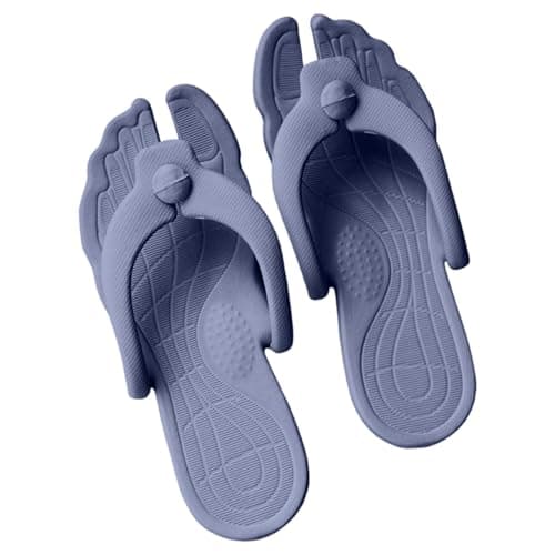Lightweight Travel Slippers for Women and Men, Quick-Dry Bathroom Slides with Cushioned Sole, Non-Slip Indoor Outdoor Beach Sandals, Foldable Design for Easy Packing(Navy, 5.5) — view 4