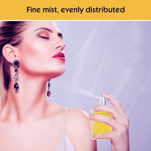 Bohoray 50ml Empty Glass Perfume Atomiser, Clear Glass Atomiser Spray Bottles, Refillable Spray Perfume Bottles Fine Mist Cosmetic Container for Travel (Grey Cover) — view 6