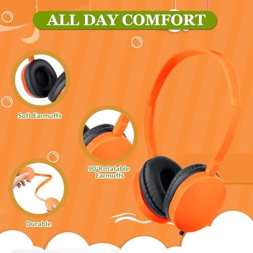 GDBOMA USB C Headphones Bulk Classroom School 5 Pack, Wired On Ear — view 6