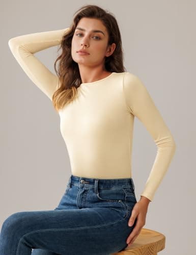 Harlamvar Ladies Long Sleeve Tops Outdoor Workout Fitted Base Layer Shirt — view 4
