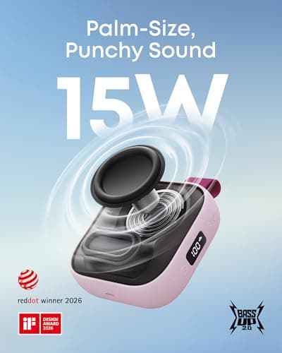 soundcore Boom Go 3i Portable Bluetooth Speaker by Anker, 24H Playtime, 15W Punchy Sound, Emergency Charging, Powerful BassUp 2.0, Bluetooth 6.0, IP68 Waterproof for Hiking/Cycling/Camping (Pink) — view 2