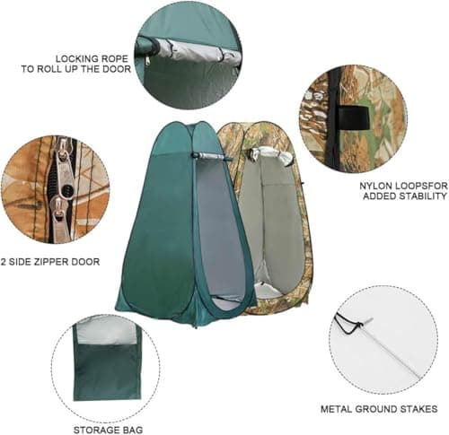 BREEZENEST Pop Up Camping Tent 2-3 Person, Waterproof Windproof Instant Pop-Up Tent 4 Season Portable Privacy Tent for Camping Hiking Outdoor Shelter with Carry Bag (Camouflage) — view 3