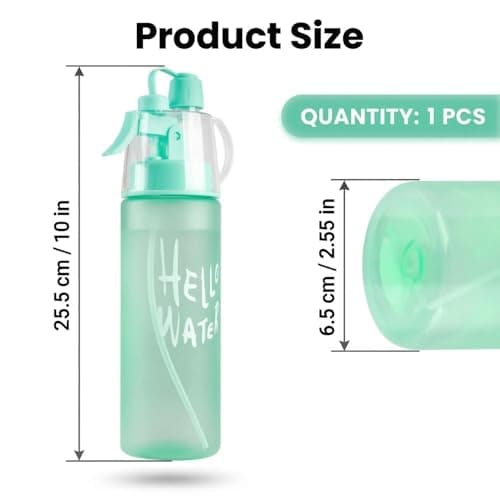 wellrun 580ML Sports Water Bottle with Spray Mist,Portable Leakproof Multi-Function Hydration Drinking Bottle for Outdoor,Fitness,Cycling, Climbing,Hiking,Flip Straw(Glossy Blue) — view 2