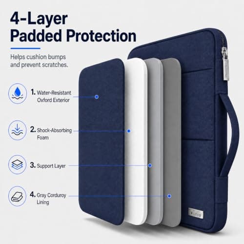 Voova Laptop Sleeve 13.3 Inch, Laptop Case for MacBook Air, Blue — view 3