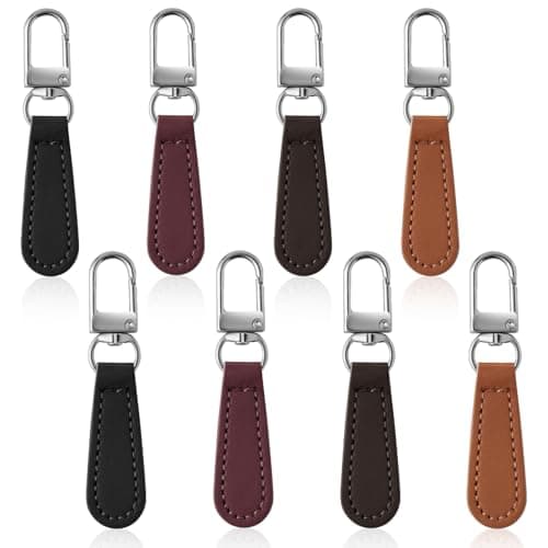 Deoward Zipper Pull Replacement PU Leather Handle Zipper Repair Tab (8 PCS)