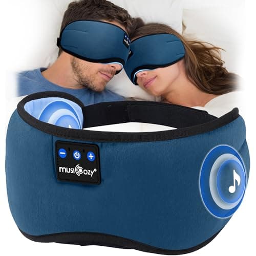 MUSICOZY Cotton Sleep Mask Headphones Side Sleeper Comfort