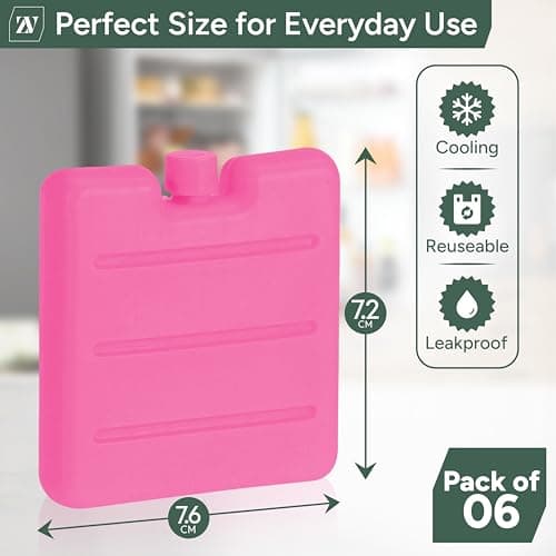Zuvo Freezer Blocks 6 Pack, Reusable Ice Packs for Coolers, Lunch Boxes — view 2