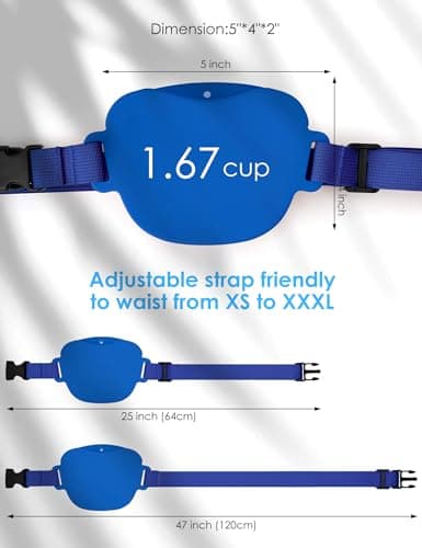 heouvo Dog Treat Pouch with Training Clicker, Upgrade Stronger Magnetic Closure to Avoid Spilling, 1.67 Cup Silicone Treat Bag Fanny Pack with Waist Belt for Pet Training Walking (Navy Blue) — view 6