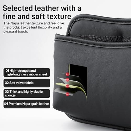 GWBPES 2PCS Car Seat Side Pocket Organizer, PU Leather Car Organiser Black Cars Pocket Pouch Universal Front Seat Console Storage Bag for Phone Keys Cards Coins Interior Accessories — view 5