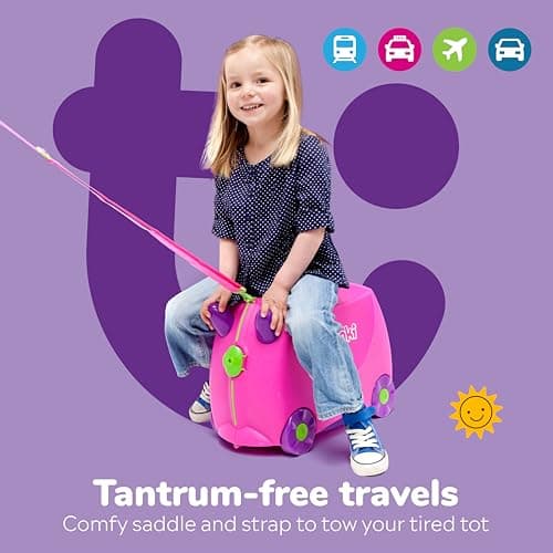 Trunki Children’s Ride-On Suitcase and Kid's Hand Luggage | Ideal 3 Year Old Girl Gift : Trixie (Pink) — view 6
