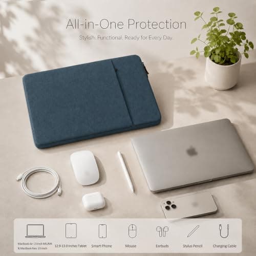 ProElife Sleeve Case for MacBook Pro 14 inch M5 M4 Pro Max, Navy Blue — view 6
