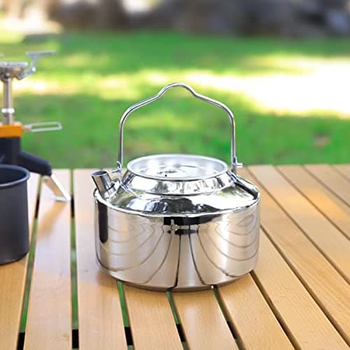 ZLWENA 1.2L Camping Pot Stainless Steel Tea Kettle Outdoor Water Boiler — view 4