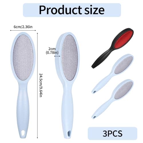 3 Pcs Clothes Brush Fluff Remover, Lint Brushes, Portable Double Sided Clothes Brush for Pet Hair Removal, Fabric Cleaner Brushes for Coats Upholstery Furniture Home Travel Lint Remover Tool — view 2