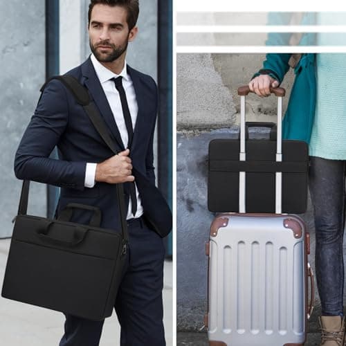 TECOOL 14 Inch Laptop Bag, Waterproof Laptop Case Sleeve Messenger Bag — view 2
