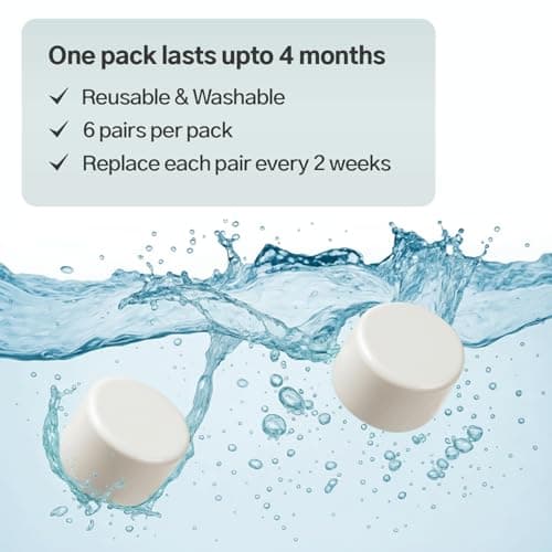 Soundbloc Earplugs™ - Ear Plugs for Sleep - Comfortable Custom Fit Noise Cancelling Reusable Soft Silicone, 27dB Sound Reduction - Swimming, Travel, Focus, Work. (Air, Small - Medium) — view 6
