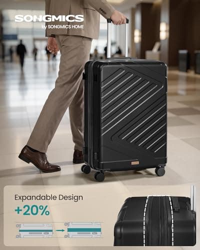SONGMICS Hard Shell Suitcase, ABS Luggage Trolley with TSA Lock, 28 Inch — view 2