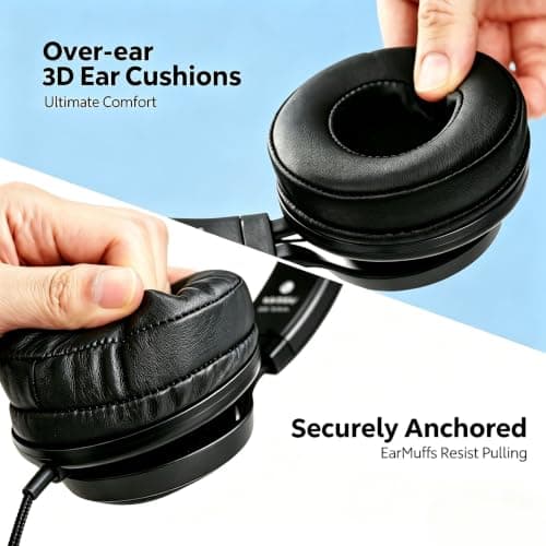 MIXCU 10-Pack Classroom Headphones for Schools, Bulk Wired 3.5mm Jack — view 5