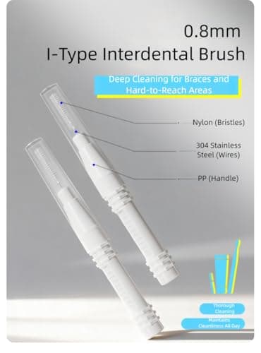 Vonmerie Orthodontic Travel Toothbrush Kit with Toothpaste, Compact Dental Care Set with Detachable Braces Brush & 2 Interdental Brushes for Aligner(Red) — view 5