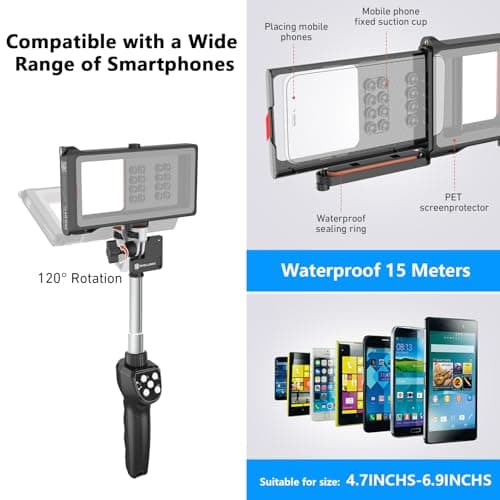 Waterproof Selfie Stick with Phone Case - Professional Underwater Phone Case for with Rechargeable Stick (2th Waterproof Selfie Stick) — view 5