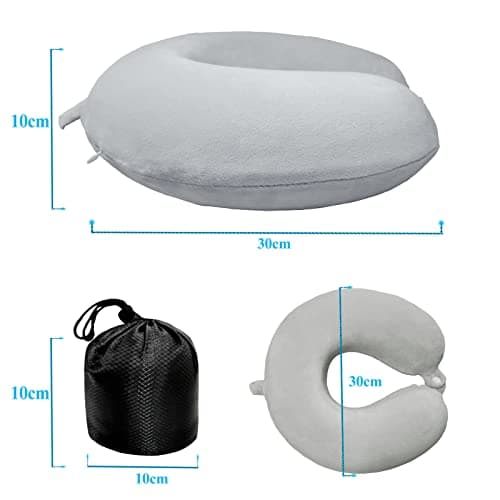 NavoX Travel Pillow Memory Foam Neck Pillow for Travel w/sleep mask/Earplug/Pouch, Neck Support Pillow Quick Pack Lightweight for Camping, Car, office — view 4
