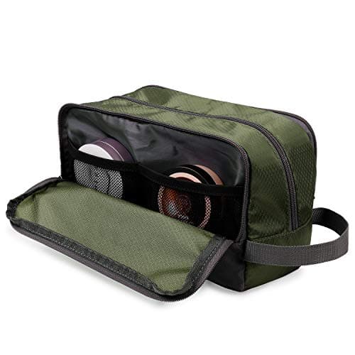 WANDF Toiletry Bag Water-Resistant Nylon Travel Wash Bag Lightweight Dopp Kit for Men and Women (A-Army Green) — view 3