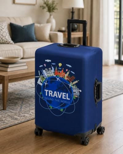 Youth Union Suitcase Covers Protective Case Travel Luggage Cover Washable Elastic Cover for Baggage Fits 18-32 Inches Luggage for Business Trip Daily Using — view 6