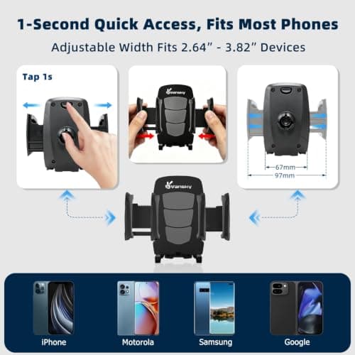 Vansky 3-in-1 Car Phone Holder: 3 Mountings - Fits Windshield Dash Vent — view 4