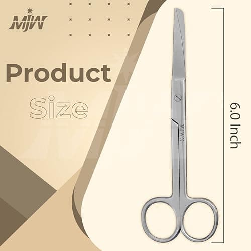 Utility Blunt Nursing Scissors First aid All-Purpose Instrument Sharp Blunt 15.5 cm Stainless Steel Dressing Scissor Autoclavable for Home Use — view 2