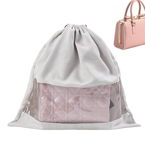Cotton Dust Bags for Handbags - Dust Bags with Transparent Window,Unique Design Soft Fleece Drawstring Storage Pouch for Daily Use & Travel — view 6