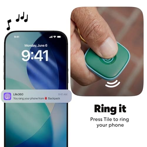 Life360 Tile - Bluetooth Tracker, Keys Finder and Item Locator for Keys, Bags and More. Phone Finder. Both iOS and Android Compatible. 1-Pack (Green Surf) — view 5