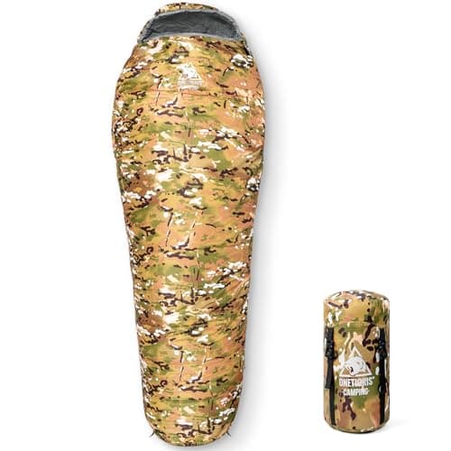 OneTigris Sleeping Bag, Survival Gear, 32°F Cold Weather Mummy Sleeping Bag for Camping Hiking Backpacking