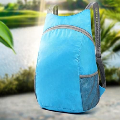 DIYEAH Travel Bag Blue Foldable Backpack Large Capacity Waterproof — view 6