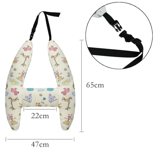 Kids Adults Car Travel Pillow Car Seat Head Support Neck Pillow Soft Head Body Car Seat Belt Pillow Cushion Safety Strap Cover Headrest Aircraft Car Travel Sleeping Pillow For Car Seat Airplane Train — view 6