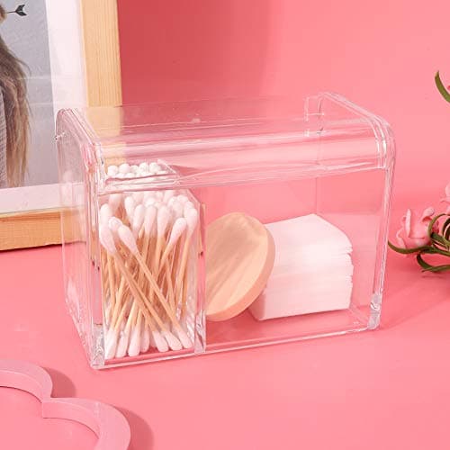 Brrnoo Transparent Cosmetic Organizer Box Vanity Puff Cotton Swab Holder — view 2