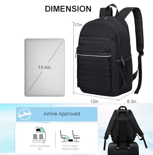 KEOFID Anti-Thief Travel Backpack for Men and Women, Backpack Purse for Women, Casual Back Pack for College(Carbon Black) — view 3