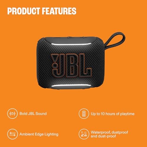 JBL Go 5, Ultra‑Portable Bluetooth Speaker, Waterproof, Black — view 4
