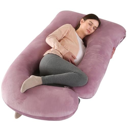 Labtec Pregnancy Pillows for Sleeping, Velvet U-shape Maternity & Body Pillows, Full Body Pillow, Maternity Hips, Legs, Belly For Pregnancy & Back Support Pillow [PINK]