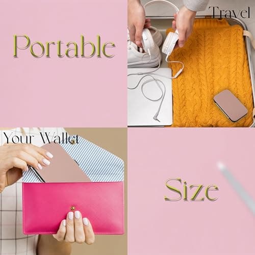6Pcs Mini Manicure Case for Women, Pink Professional Manicure Set for Girls, Nail Care Set Nail Filer, Scissor, Tweezer, Cuticle Remover, Grooming Tools Kit Travel & Home — view 4