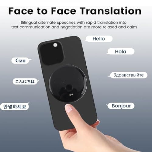 Cuifati 138 Language Translator Device Two Way Magnetic AI Translation Device Offline Voice Photo Video Call Translation for Business Learning Travel 2025 Portable Pocket (Black) — view 2