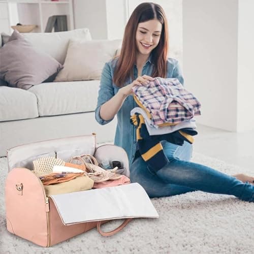 Garment Bag For Travel, Convertible Carry Garment Bag, Large Capacity Travel Duffel Bags With Shoe Pouch, 2 In 1 Hanging Suitcase Suit Bag For Women & Men — view 6