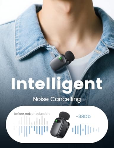 Pnitri Mini Wireless Lavalier Microphone with Charging Case for iOS/Android — view 4