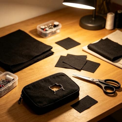 2 Pack Self Adhesive Linen Repair Patches, Black 20x30cm Fabric Kit — view 3